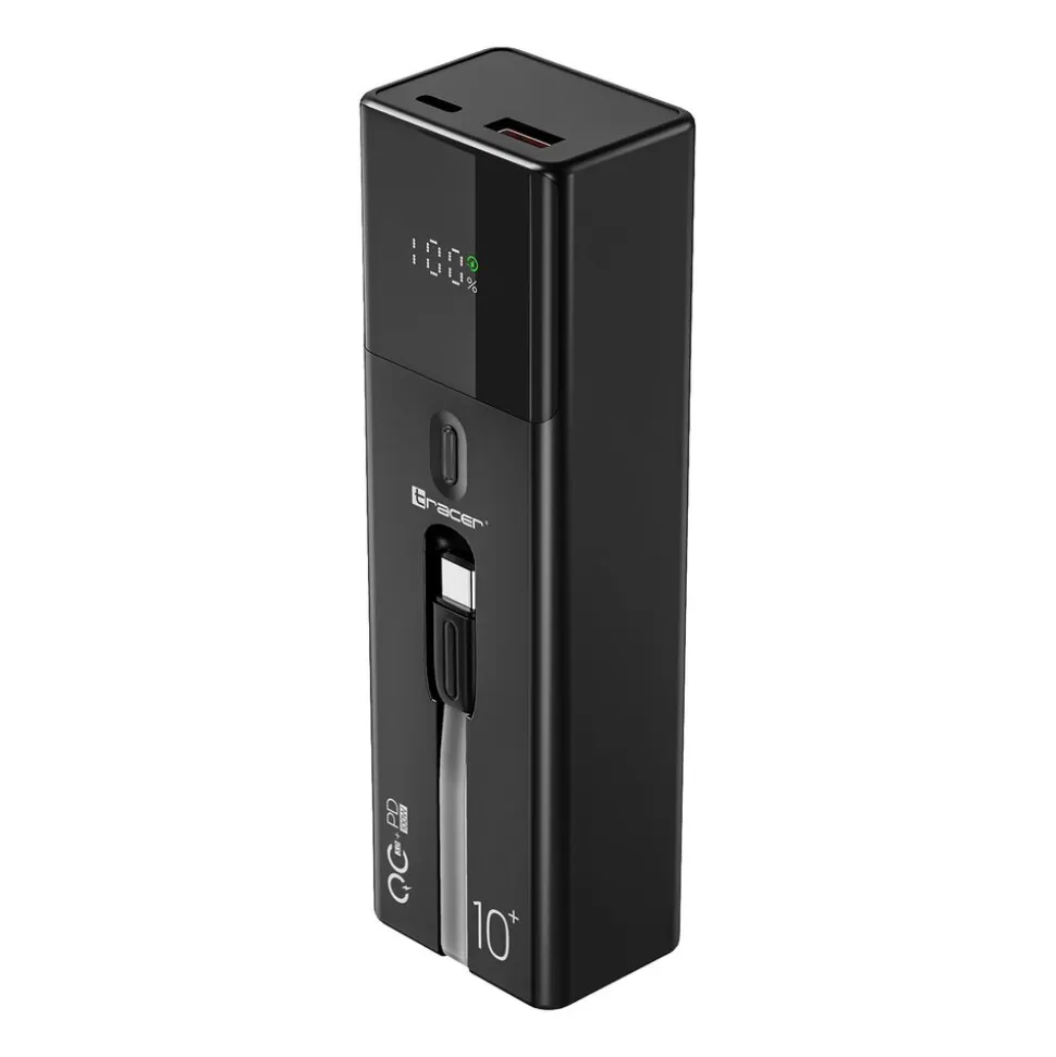 Powerbank Tracer Quant, 10000 mAh, 100 W, czarny
