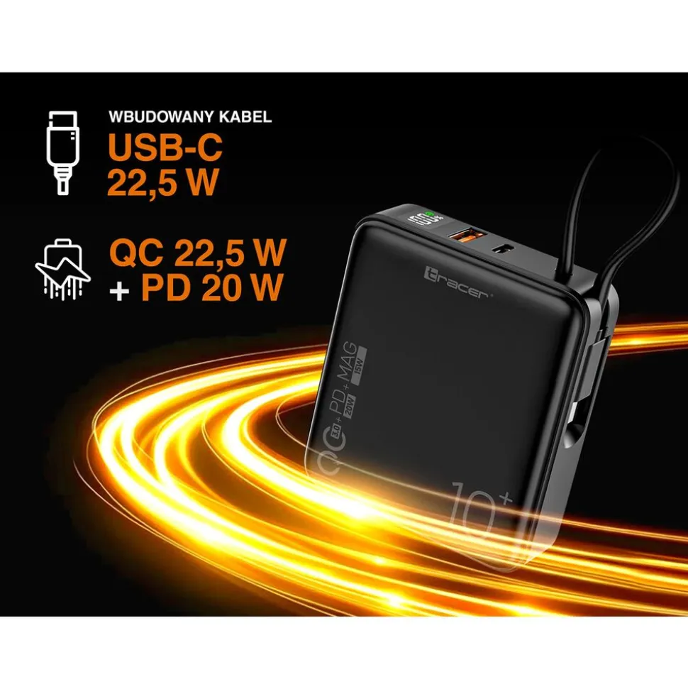 Powerbank Tracer Scout, 10000 mAh, czarny