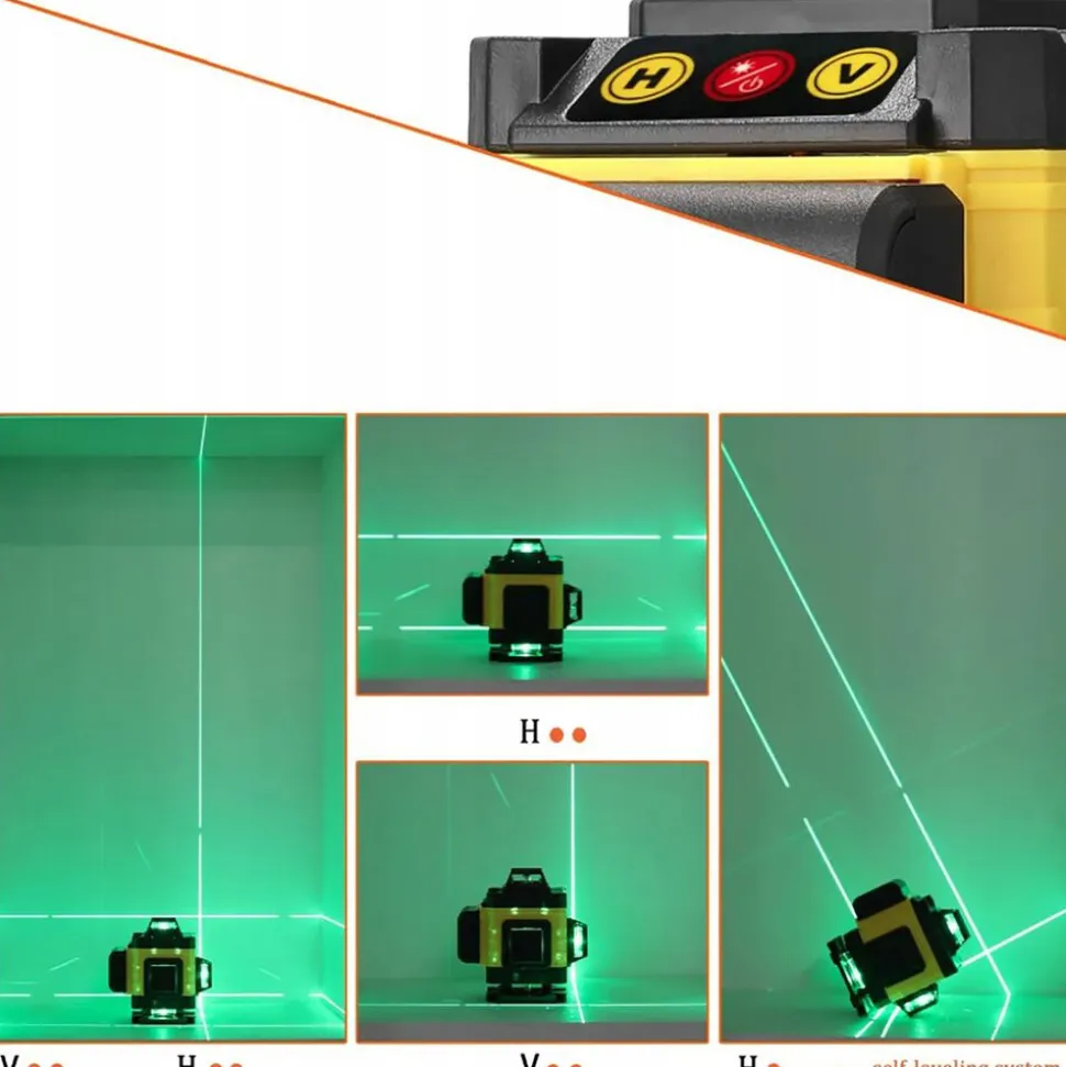 Poziomica laserowa 4D Extralink, akumulatorowa, czarna