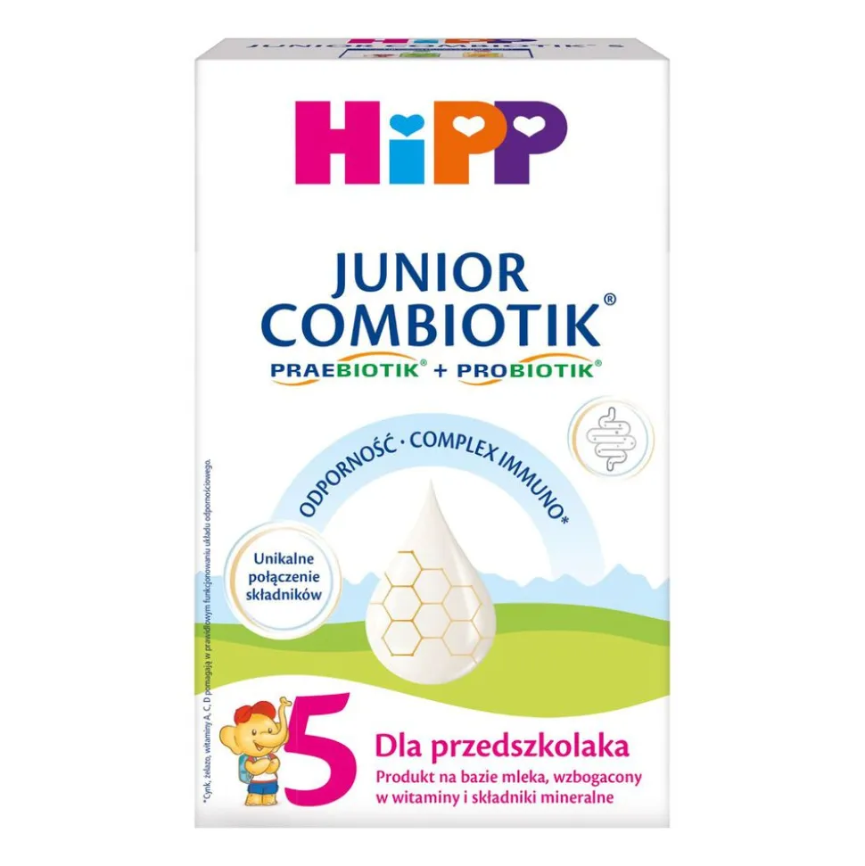Produkt na bazie mleka HIPP 5 Junior Combiotik®, dla przedszkolaka po 2,5 r.ż., 550 g