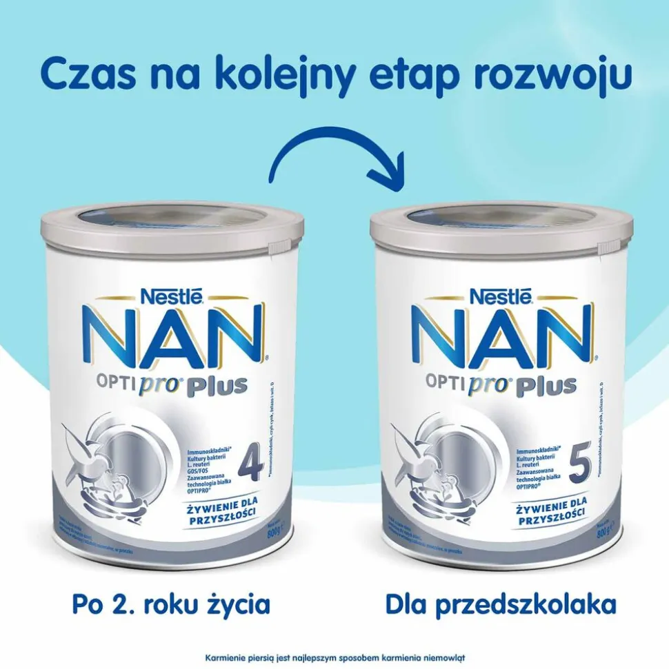 Produkt na bazie mleka NAN Optipro Plus 4, po 2 r.ż., 800 g