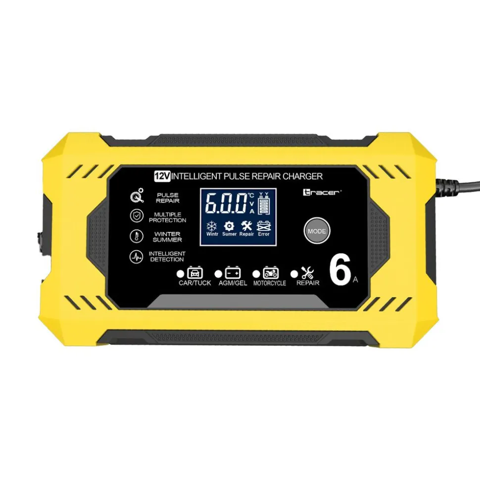 Prostownik automatyczny 12V/6A Tracer DT126, z funkcją diagnozy i regeneracji