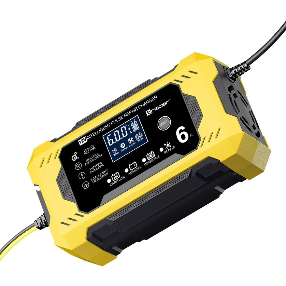 Prostownik automatyczny 12V/6A Tracer DT126, z funkcją diagnozy i regeneracji