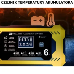 Prostownik automatyczny 12V/6A Tracer DT126, z funkcją diagnozy i regeneracji