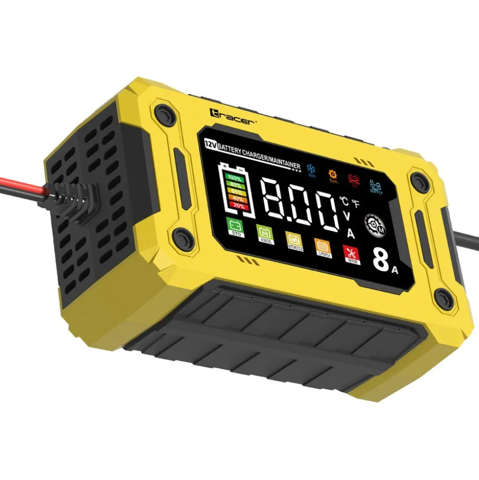 Prostownik automatyczny 12V/8A Tracer DT128, z funkcją diagnozy i regeneracji