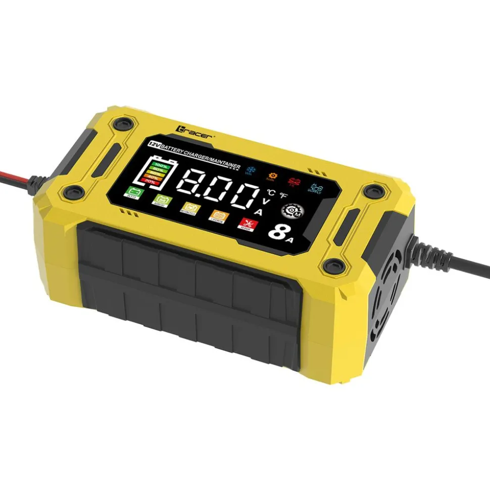 Prostownik automatyczny 12V/8A Tracer DT128, z funkcją diagnozy i regeneracji