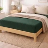 Prześcieradło frotte z gumką 140 x 200 cm Pation Home Luneo, zielone