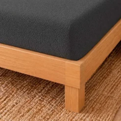 Prześcieradło frotte z gumką 180 x 200 cm Pation Home Luneo, grafitowe