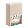 Prześcieradło frotte z gumką 90 x 200 cm Pation Home Luneo, ecru