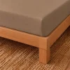 Prześcieradło z gumką 220 x 200 cm Pation Home Nexa, ciemnobeżowe