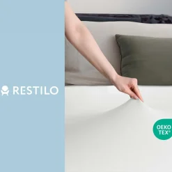 Prześcieradło z gumką 80-90 x 200 cm Restilo Amber, białe