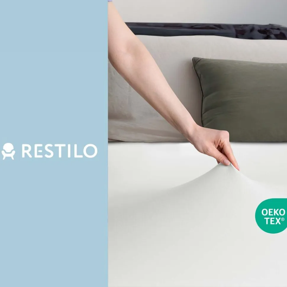 Prześcieradło z gumką 80-90 x 200 cm Restilo Amber, białe