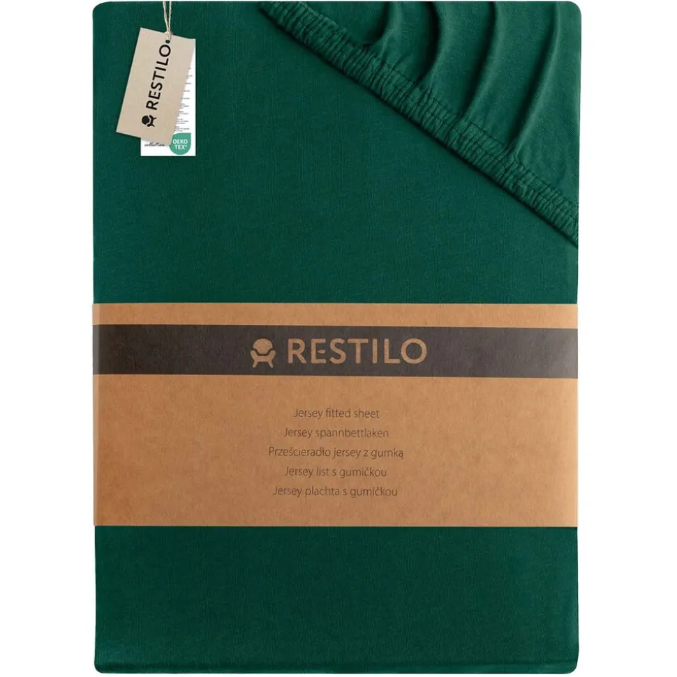 Prześcieradło z gumką 80-90 x 200 cm Restilo Amber, zielone