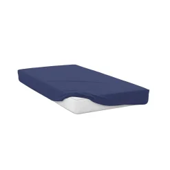 Prześcieradło z gumką 180 x 200 x 25 cm Soft Jersey, granatowe