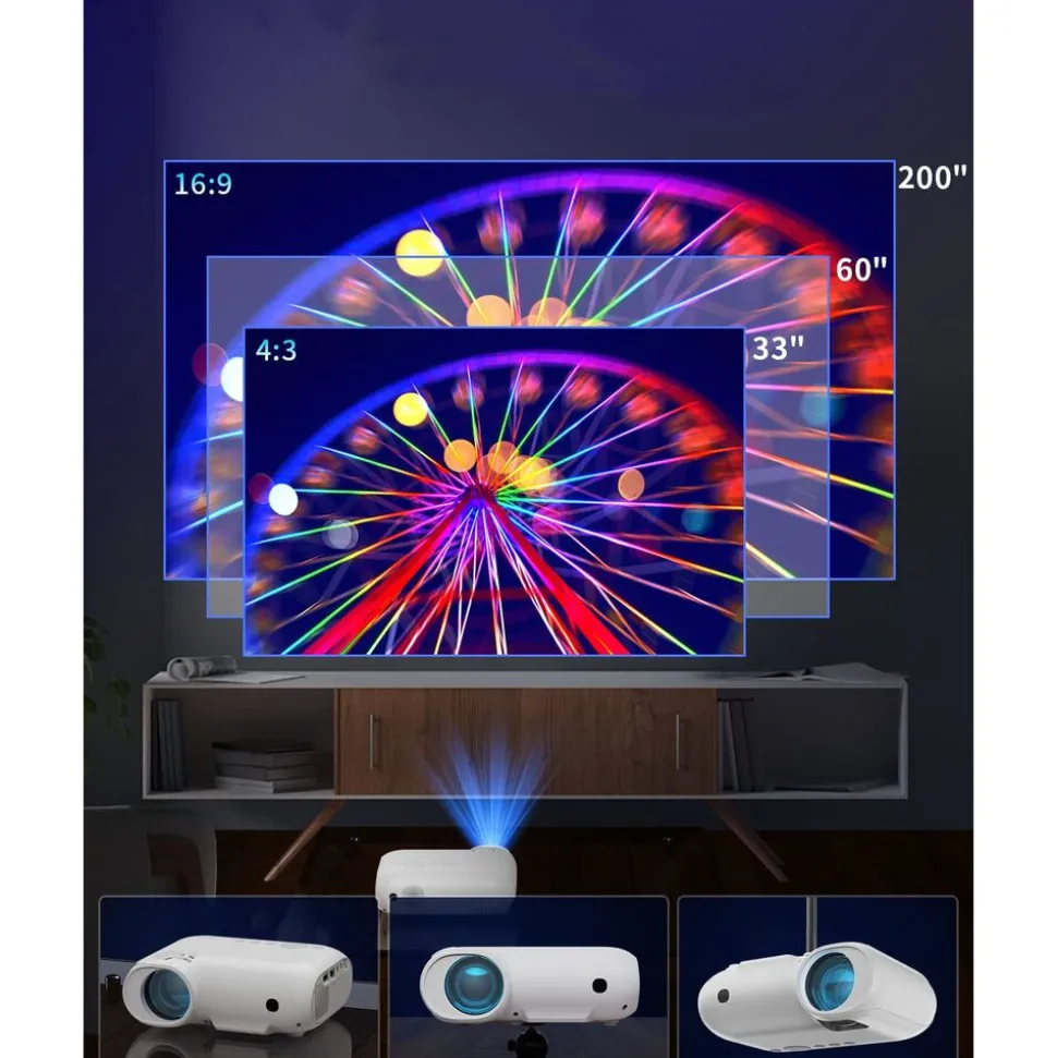 Przenośny projektor Yoton Y7, Full HD, 220+ ANSI lumenów