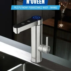 Przepływowy podgrzewacz wody Noveen IWH960 Inox, LED, 2 – 2,5 l/min