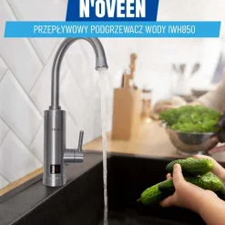 Przepływowy podgrzewacz wody Noveen IWH850 Inox, LED, 2 – 2,5 l/min