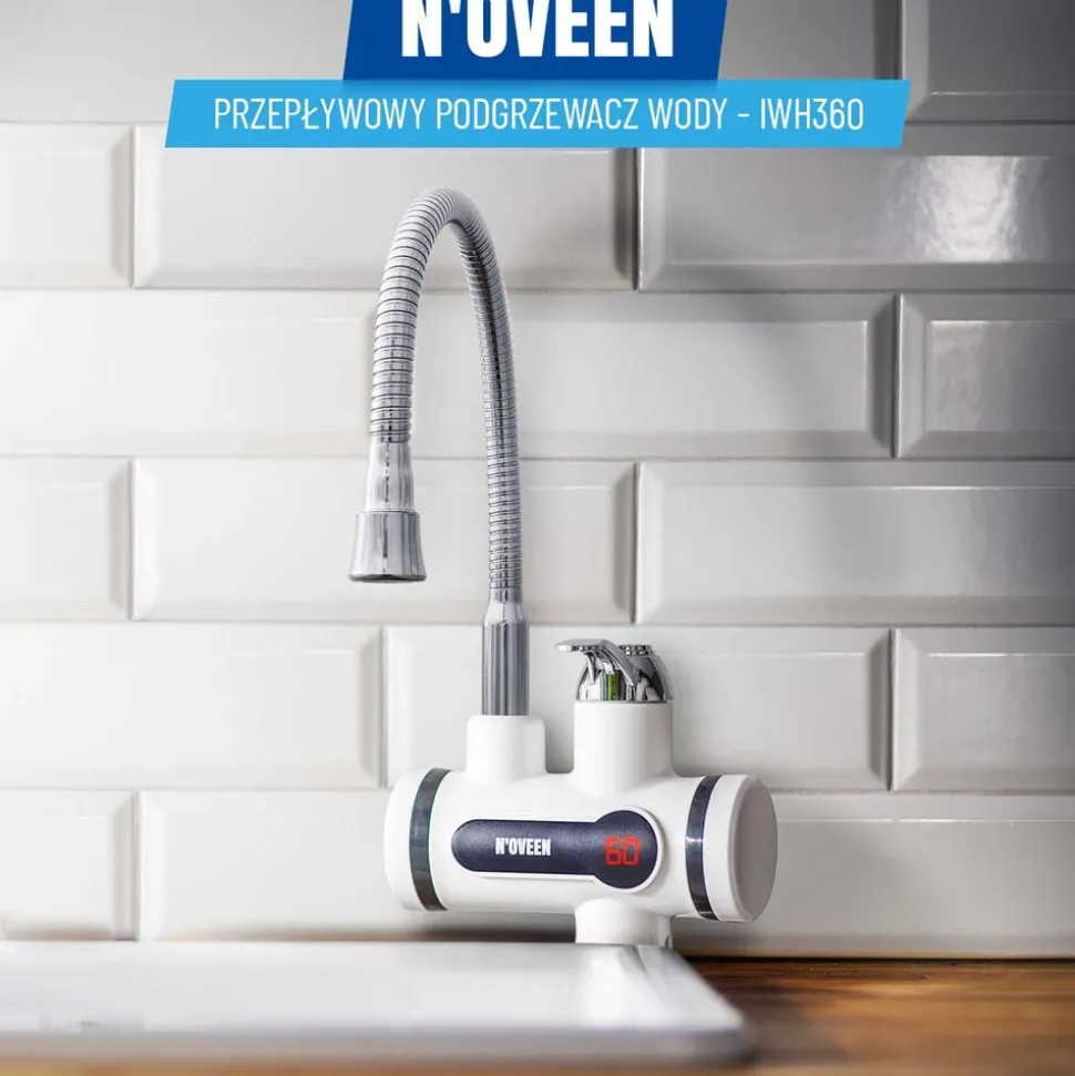 Przepływowy podgrzewacz wody NOVEEN IWH360, LED, 2 – 2,5 l/min