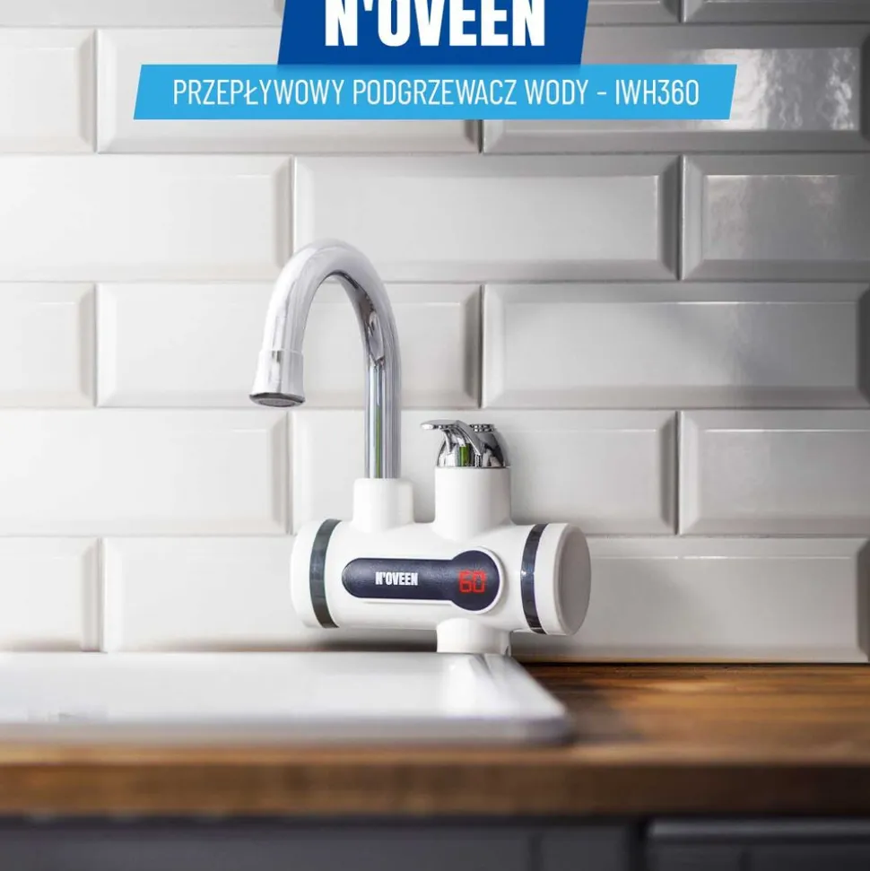 Przepływowy podgrzewacz wody NOVEEN IWH360, LED, 2 – 2,5 l/min