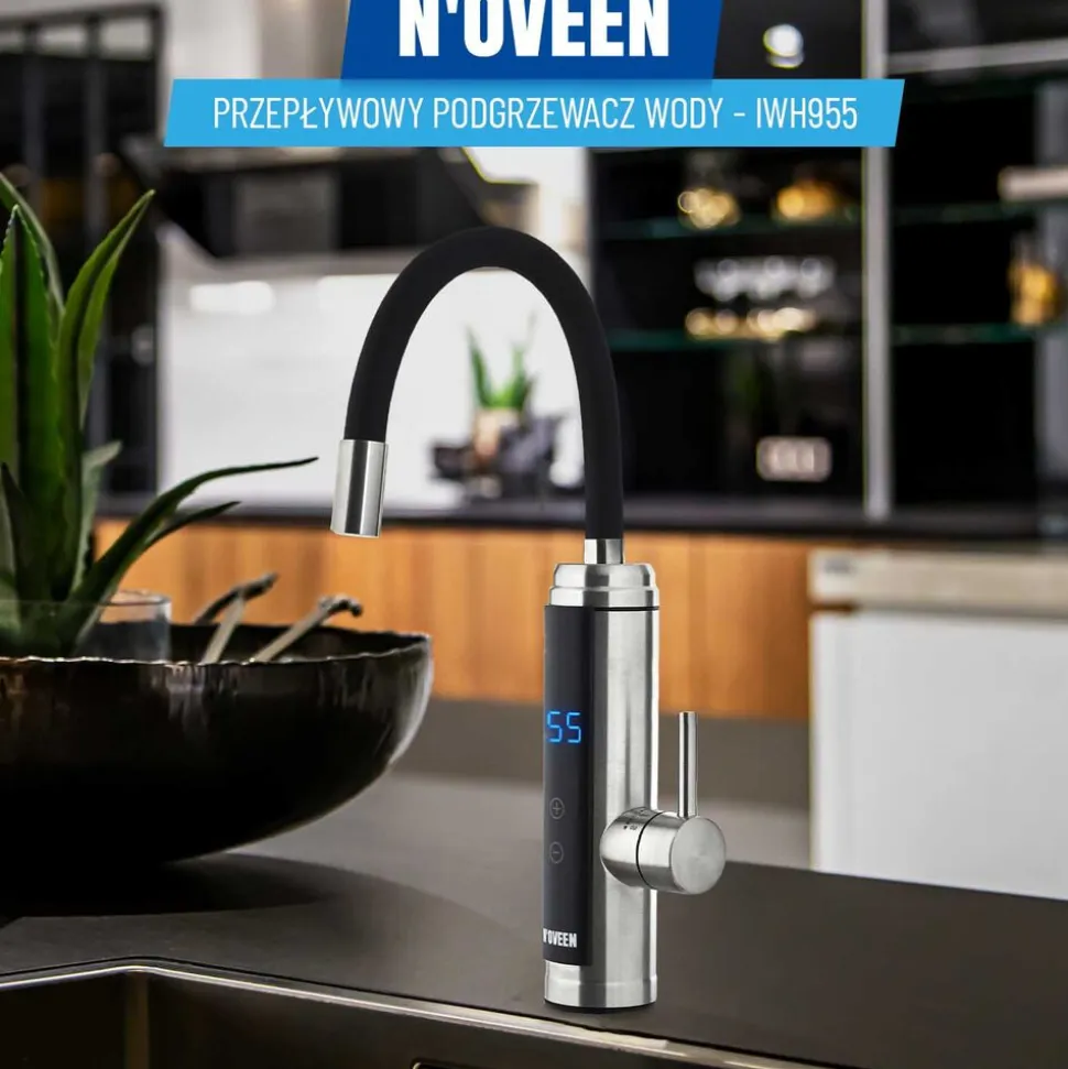 Przepływowy podgrzewacz wody Noveen IWH955, LED, 2 – 2,5 l/min