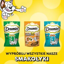 Przysmak dla kotów Dreamies Creamy Mega Pack, kocimiętka, ser, 84 x 10 g