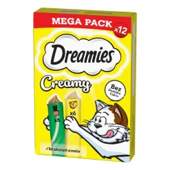 Przysmak dla kotów Dreamies Creamy Mega Pack, kocimiętka, ser, 84 x 10 g