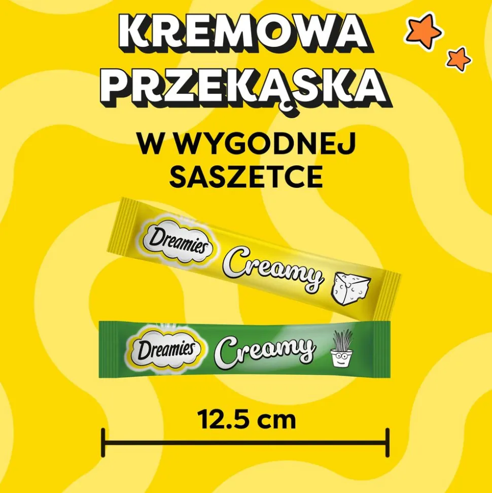 Przysmak dla kotów Dreamies Creamy Mega Pack, kocimiętka, ser, 84 x 10 g