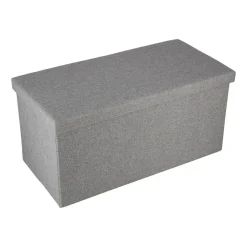 Puf ze schowkiem Smukee Home, 76 x 38 x 38 cm, szary