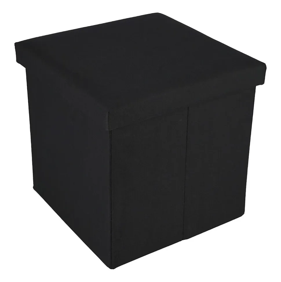 Puf ze schowkiem Smukee Home, 38 x 38 x 38 cm, czarny