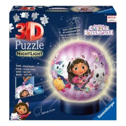 Puzzle Ravensburger Koci Domek Gabi, świecąca kula 3D, 75 elementów