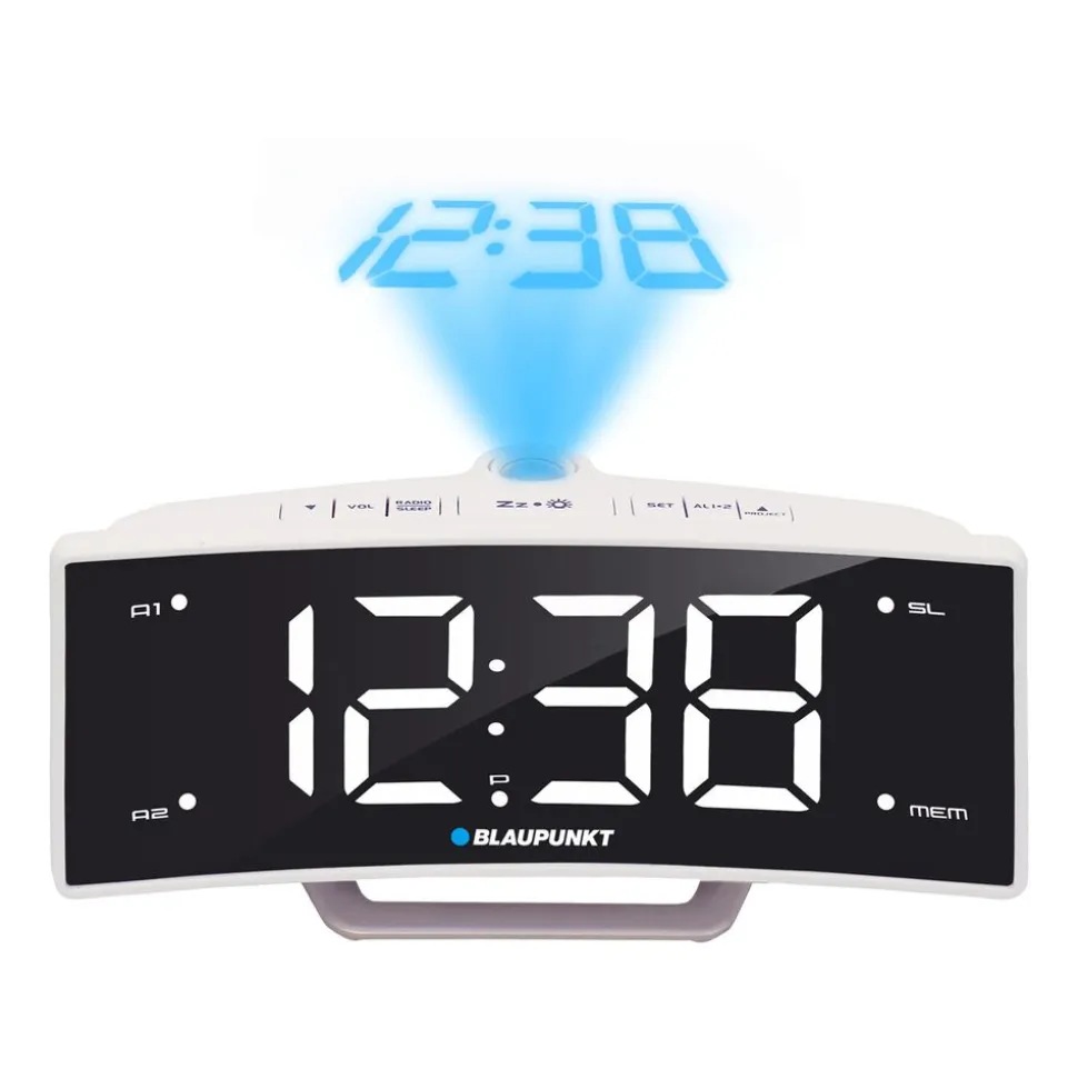 Radiobudzik Blaupunkt CRP7WH, FM, PLL, z projektorem