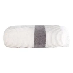Ręcznik bawełniany frotte Faro Fala, 500 gsm, 50 x 90 cm, z frędzlami, ecru