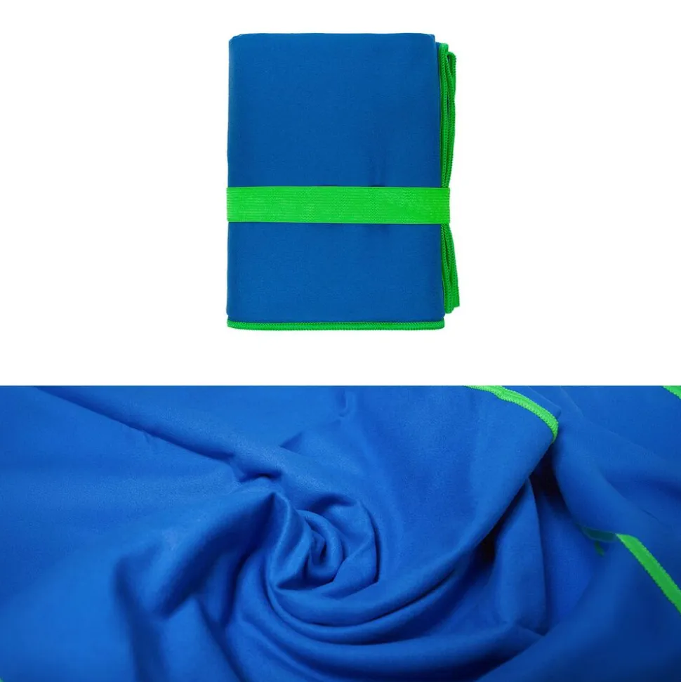 Ręcznik z mikrofibry 80 x 130 cm Faro Fitness, z gumką, niebieski