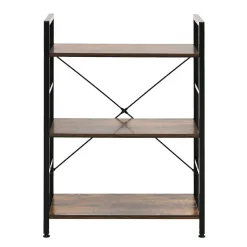 Regał loft 60 x 28 x 85 cm OTE, 3 półki, melamina, ciemnobrązowy