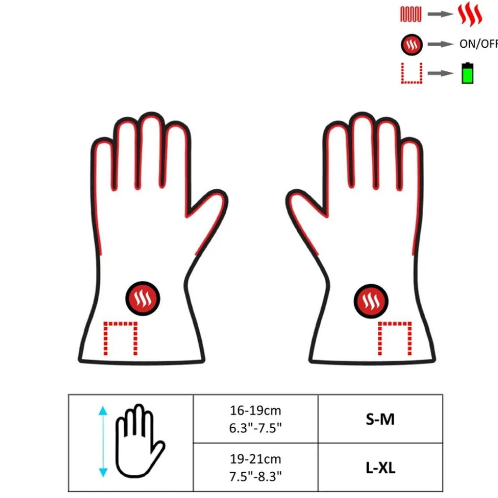 Rękawiczki ogrzewane uniwersalne, Glovii, rozmiar L-XL, czarne