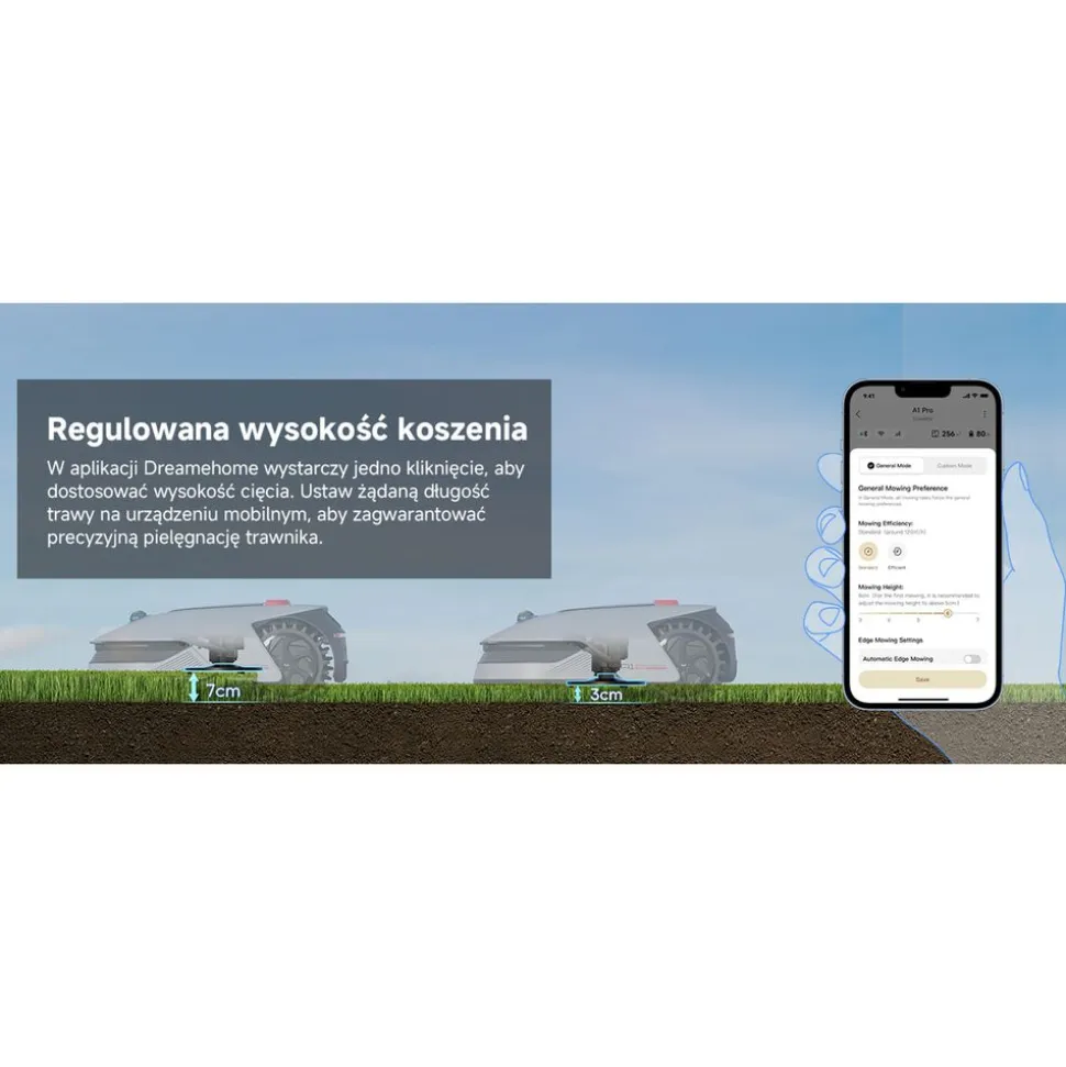 Robot koszący Dreame A1 Pro 800, obszar mapowania do 800 m2