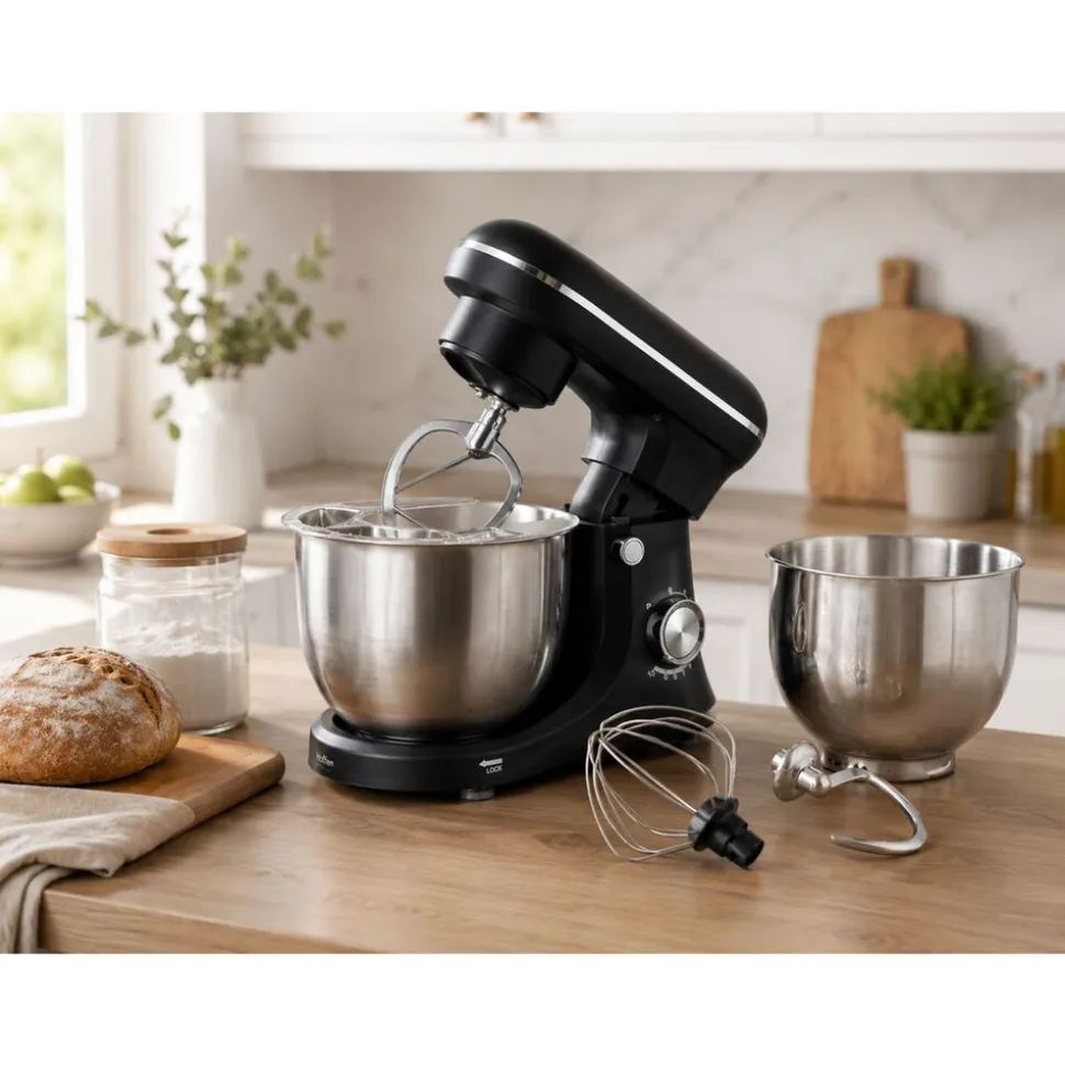 Robot planetarny Hoffen Expert, 1500 W, 2 misy 4 l i 5 l, czarny
