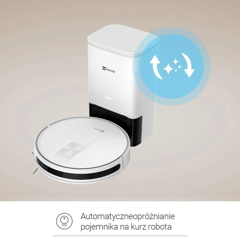 Robot sprzątający Ezviz RC3 Plus, ze stacją opróżniającą, biały
