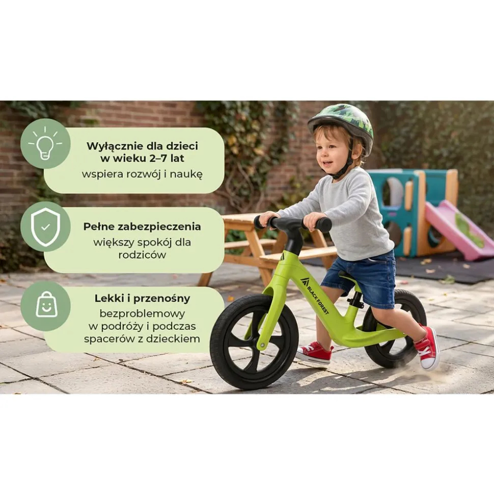 Rowerek biegowy Black Forest Speedykid, 12'', zielony