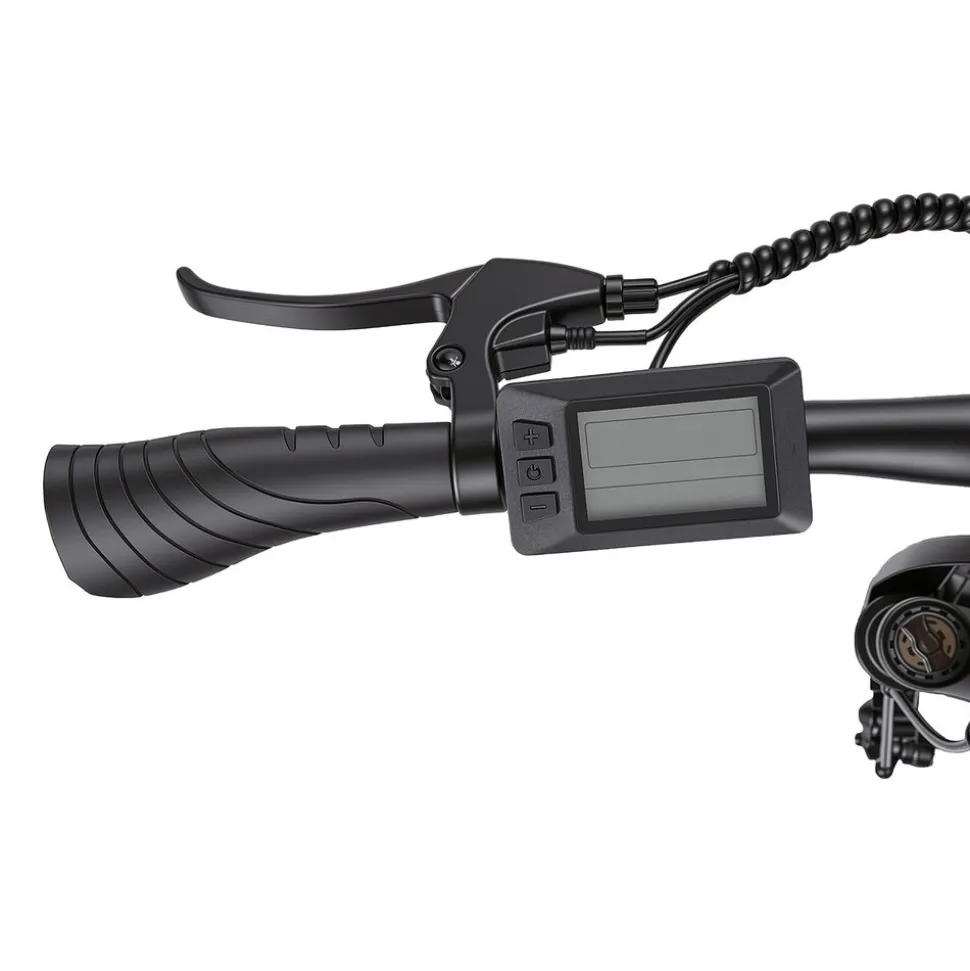 Rower elektryczny MTB Ancheer, 27,5”, czarny z niebieskimi elementami