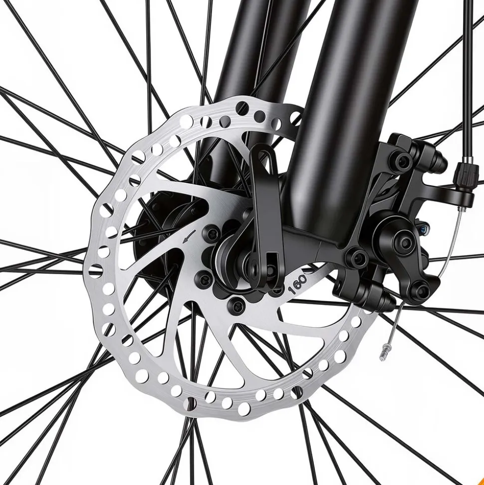 Rower elektryczny MTB Ancheer, 27,5”, czarny z niebieskimi elementami