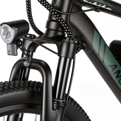 Rower elektryczny MTB Ancheer, 27,5”, czarny z zielonymi elementami