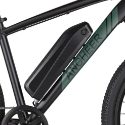 Rower elektryczny MTB Ancheer, 27,5”, czarny z zielonymi elementami