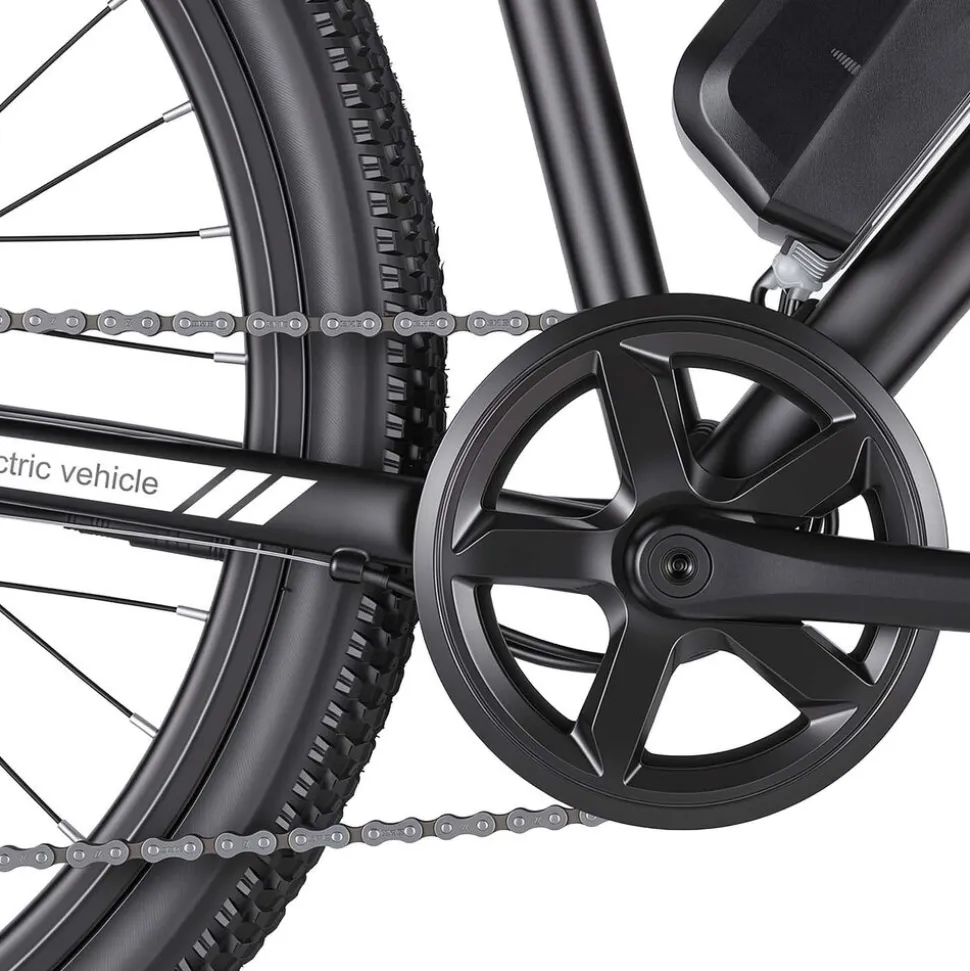 Rower elektryczny MTB Ancheer, 27,5”, czarny z białymi elementami