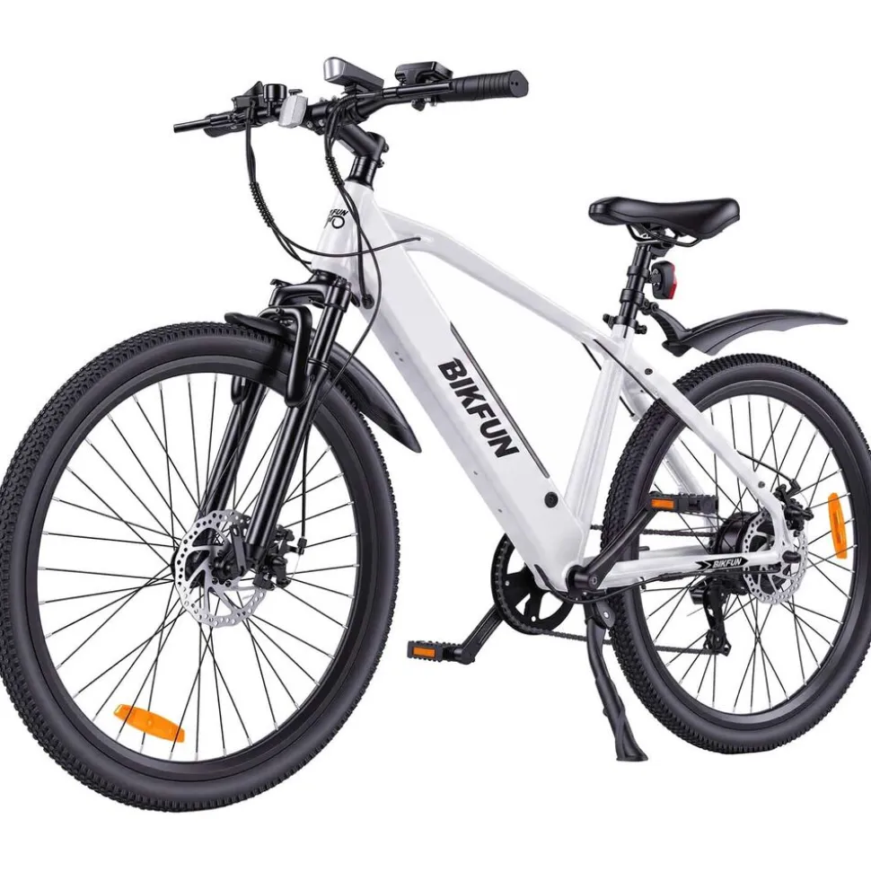 Rower elektryczny MTB Bikfun AMAK00054, koła 26'', biały