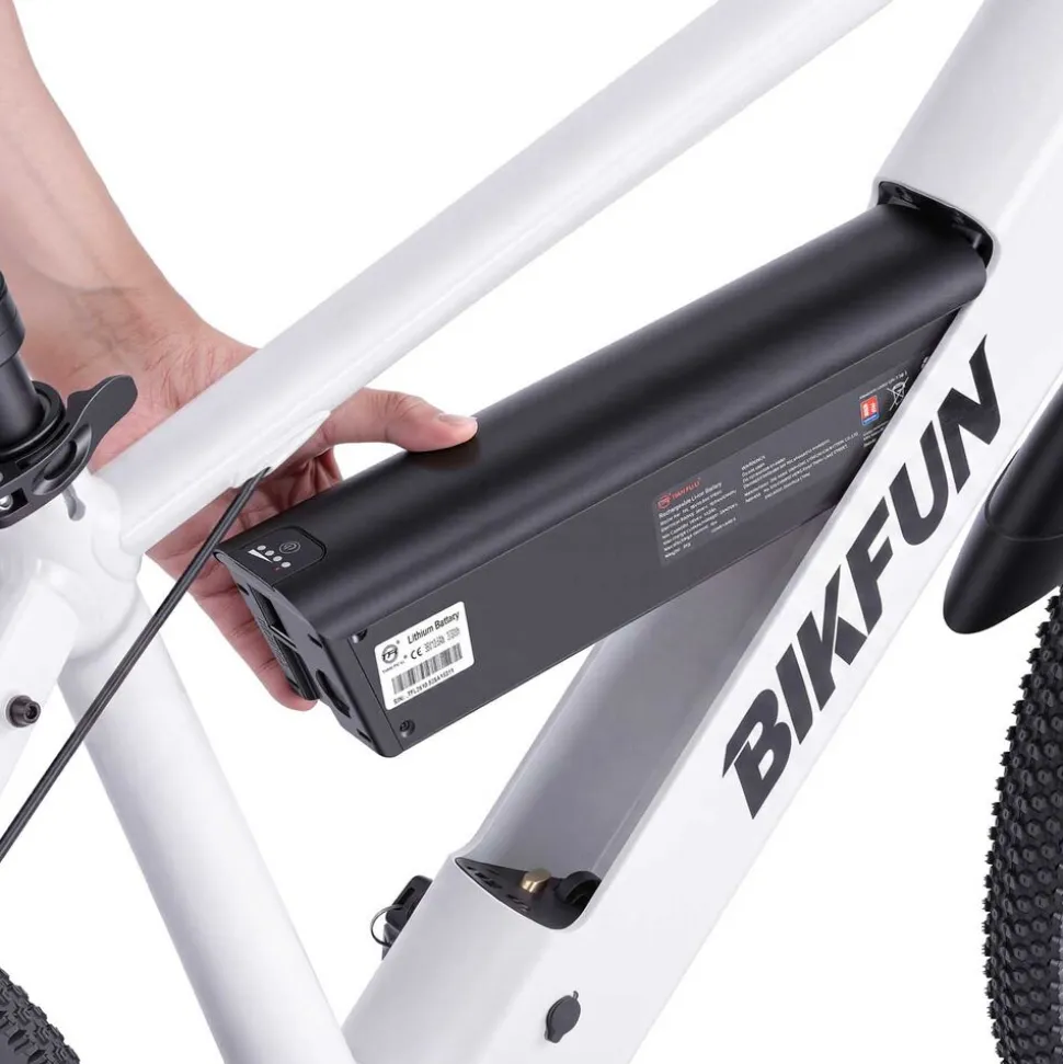 Rower elektryczny MTB Bikfun AMAK00054, koła 26'', biały
