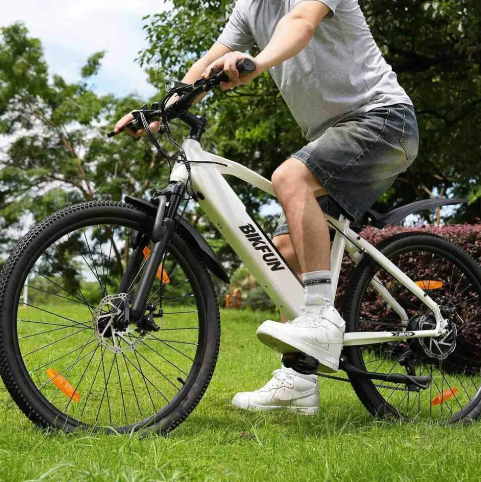 Rower elektryczny MTB Bikfun AMAK00054, koła 26'', biały