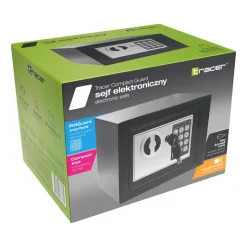 Sejf elektroniczny Tracer Compact Guard, czarno-stalowy