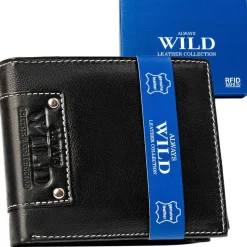 Skórzany portfel męski Always Wild, 12 x 9,5 x 2,5 cm