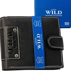 Skórzany portfel męski Always Wild, 10 x 12,5 x 2 cm